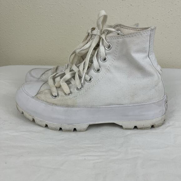 Chuck Taylor All Star Lugged High Top Sneaker Womens 5.5 White - Picture 2 of 10